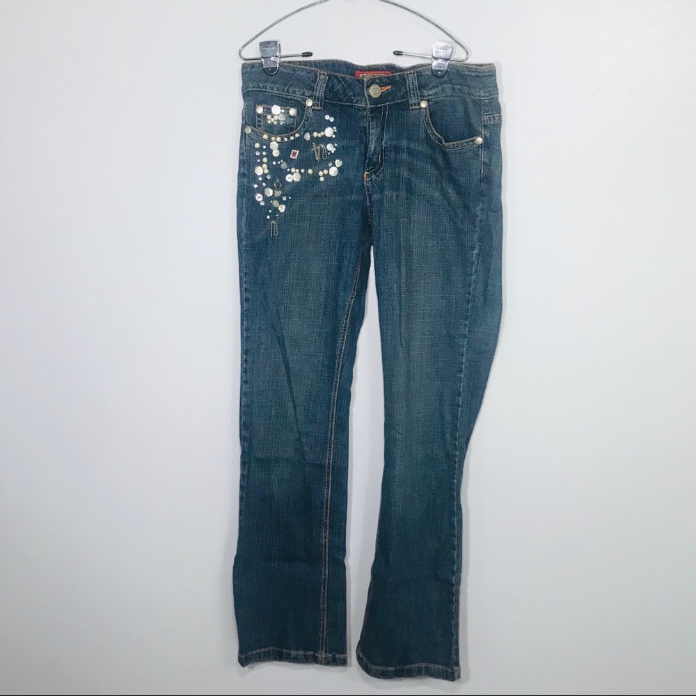 Boom Boom Jeans. Denim Jeans w/ Embellished pocket